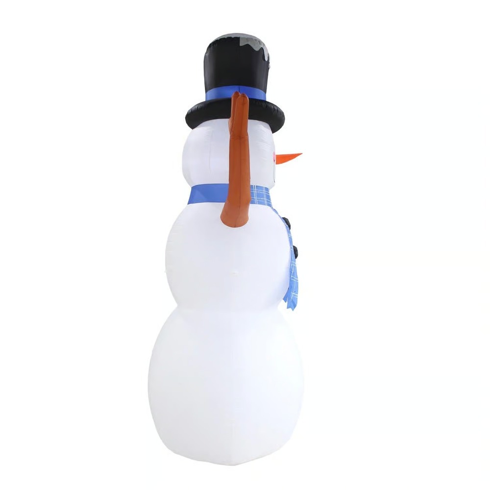 20' Inflatable Giant Christmas Snowman w/ Top Hat Blue Scarf LED Yard Decoration - Picture 5 of 11